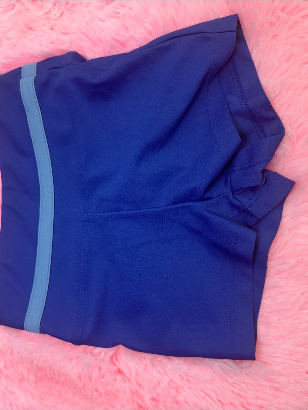 Girls Athletic Shorts in Royal Blue with Light Blue Trim